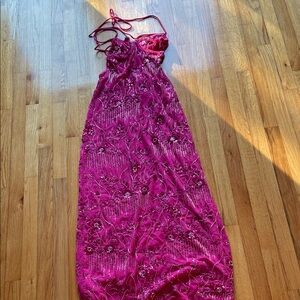 Peppermayo Fuchsia Beaded Prom Dress